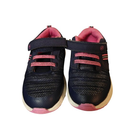 Stride Rite Kids Girls Maxo Navy & Pink Machine Washable Sneakers Size 8 - Picture 1 of 5